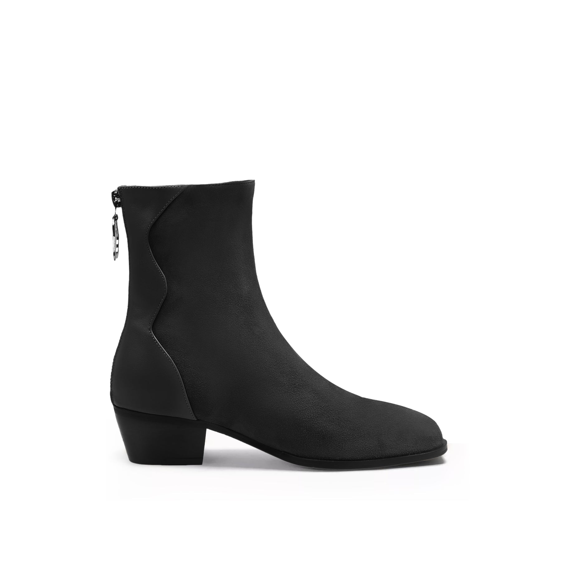 JADY ROSE | SUEDE LEATHER ANKLE BOOT - BLACK