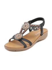 SIKETU | Black Geometric Rhinestone Sandal