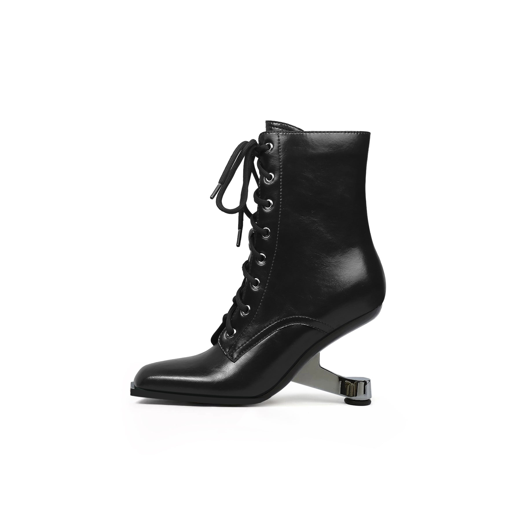 JADY ROSE | ELEVATOR HEEL LEATHER BOOTIE BLACK