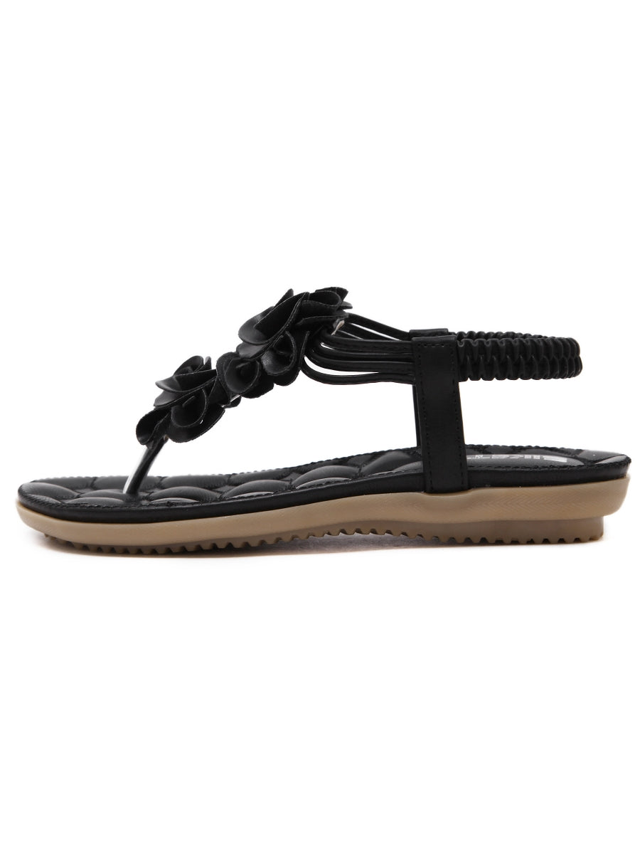 SIKETU | Black Rosette Sandals