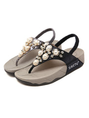 SIKETU | PEARL-ACCENT BLACK METALLIC SLINGBACK