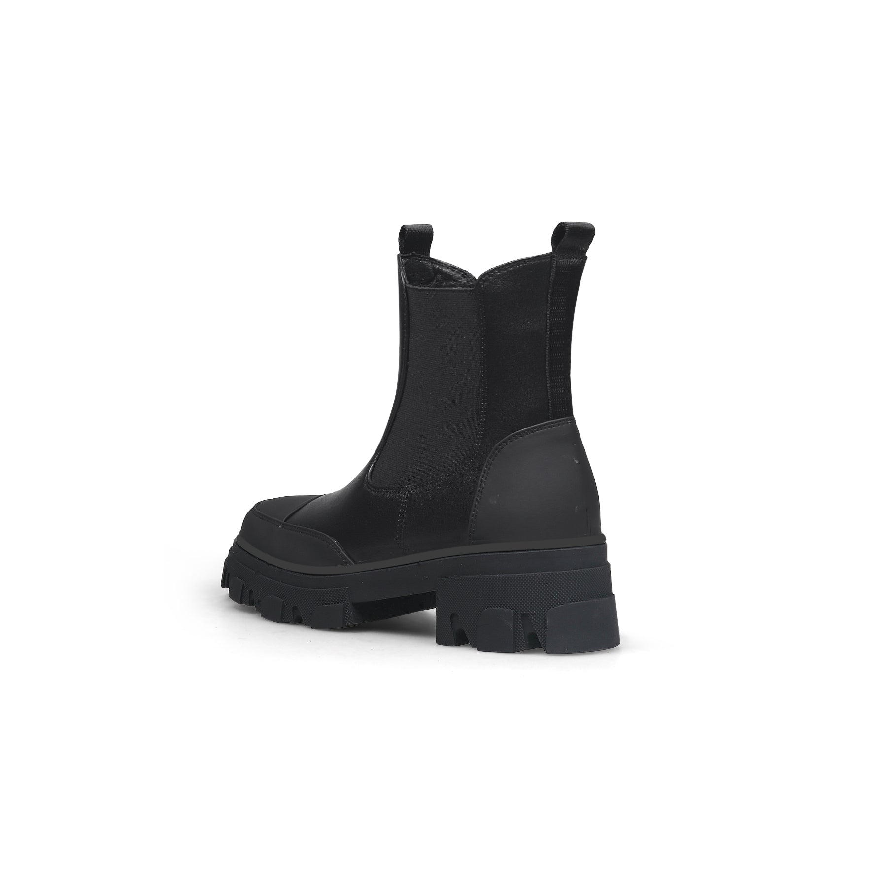 JADY ROSE | LUG SOLE LEATHER CHELSEA BOOTIE BLACK