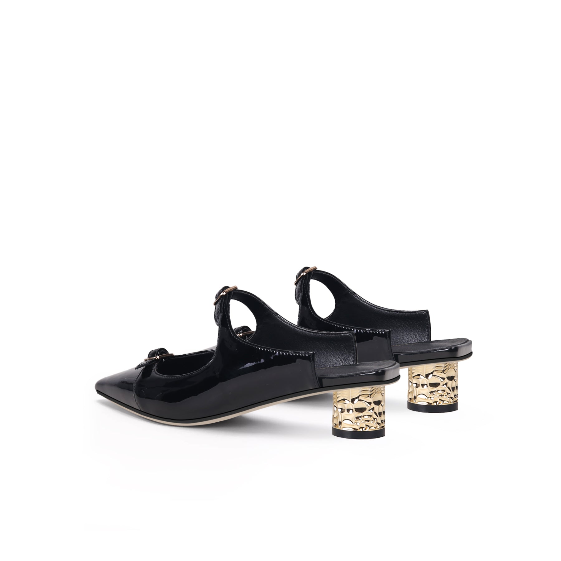 JadyRose | Cutout-Strap Dalena Block Low-Heel Mule - Black