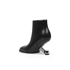 JADY ROSE | ELEVATOR HEEL LEATHER BOOTIE BLACK