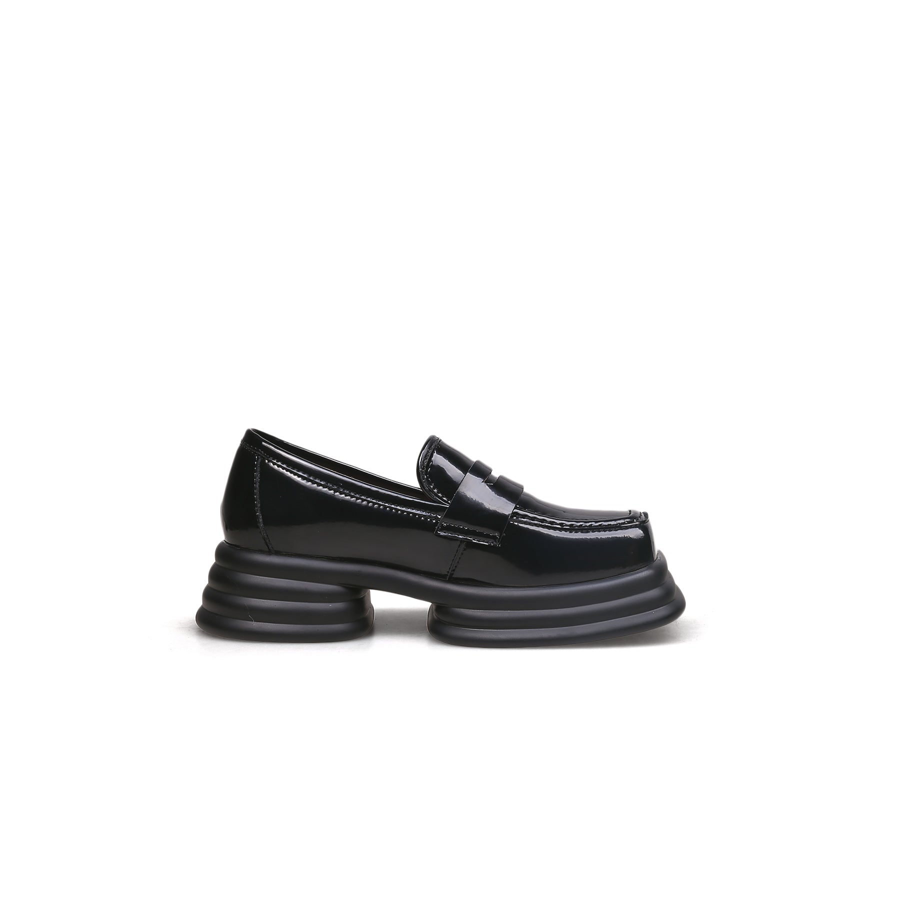 JADYROSE | GLOSSY AGNELLE LEATHER LOAFER BLACK