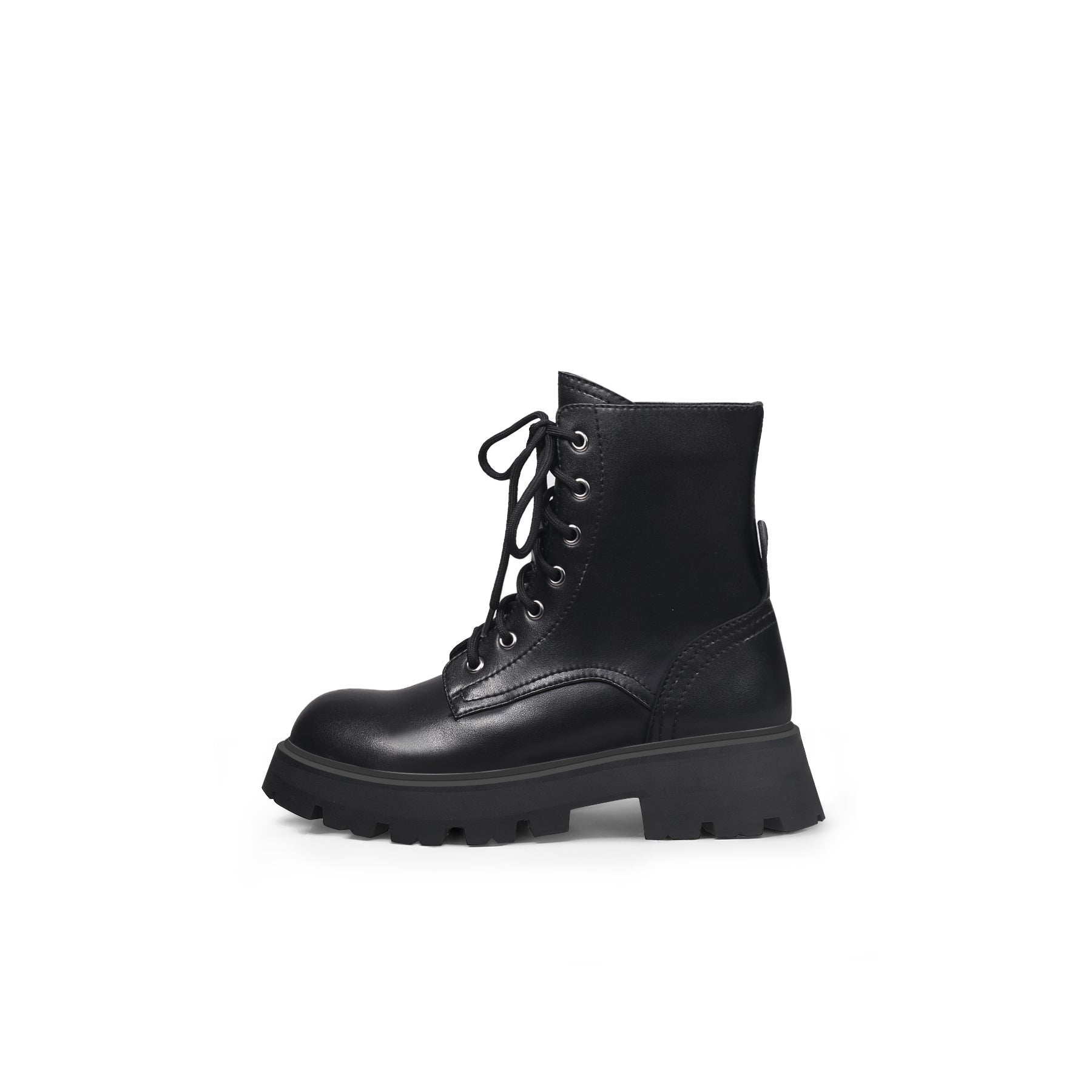 JADY ROSE | BLACK MATT LEATHER MARTIN COMBAT BOOT