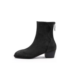 JADY ROSE | SUEDE LEATHER ANKLE BOOT - BLACK