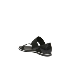 JADY ROSE | STRAP-DETAIL LEATHER SANDAL - BLACK