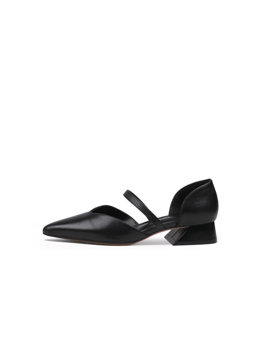 JadyRose | Strap-Detail Leather D'Orsay Pump Black