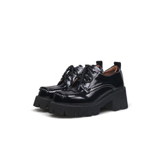 JADYROSE | LUG PLATFORM LEATHER SNEAKER BLACK