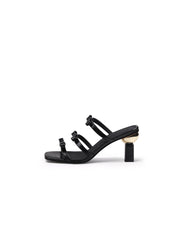 JadyRose | Isora Triple Bow Strap Heel Pump - Black