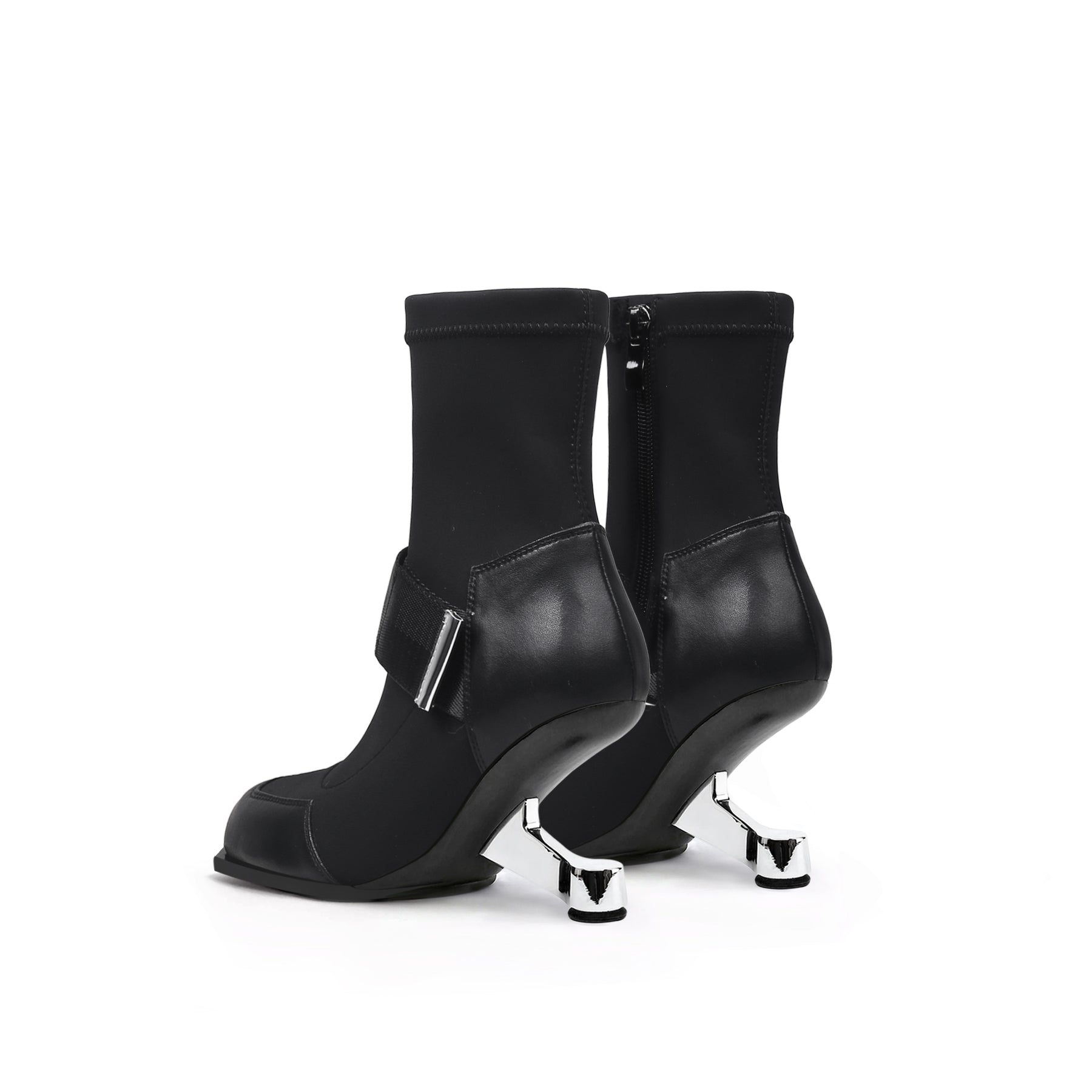 JADY ROSE | ELEVATOR HEEL STRETCH UPPER SOCK BOOT- BLACK