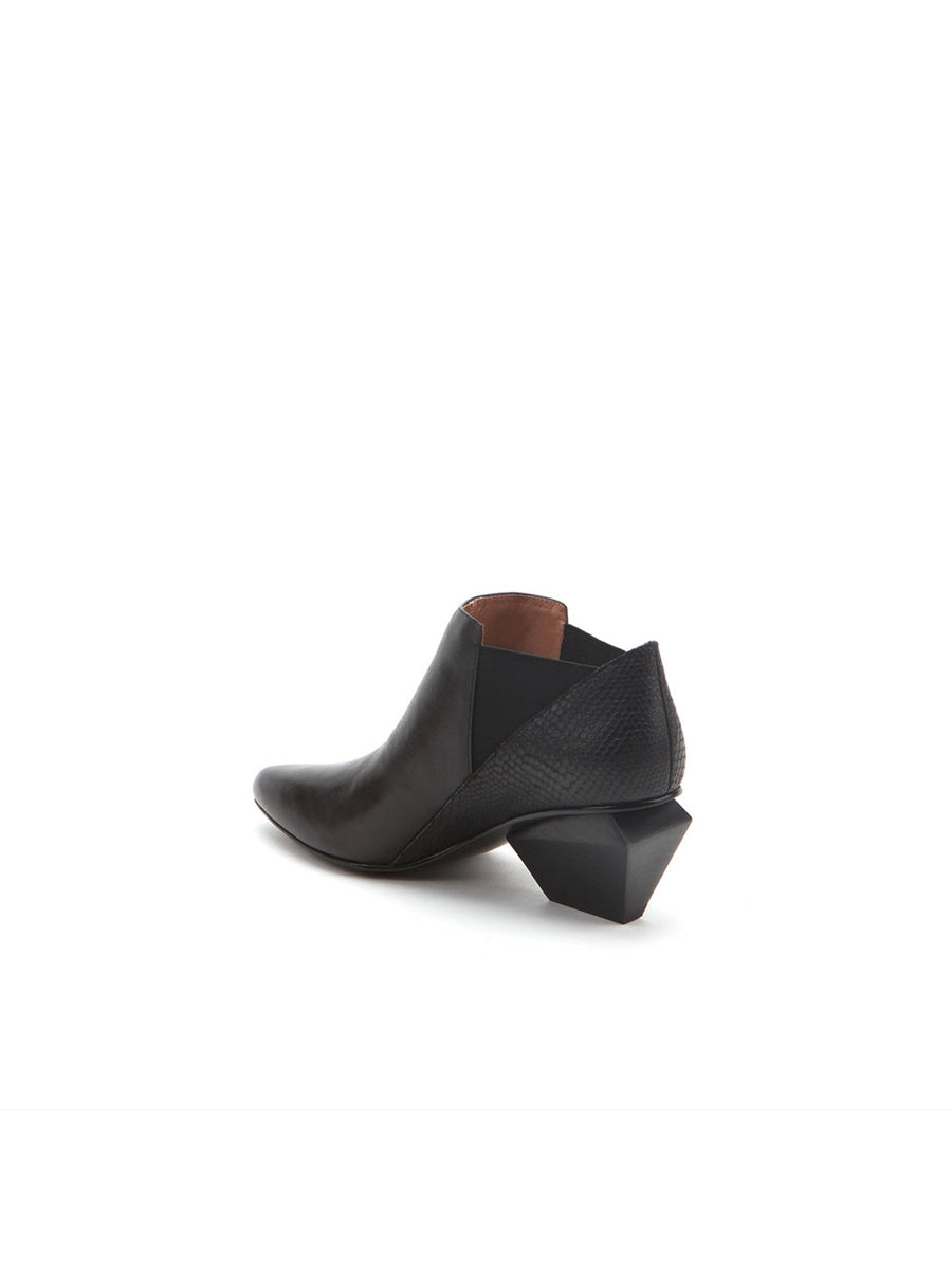 JadyRose | Structural-Heel Black Genuine Leather Boot