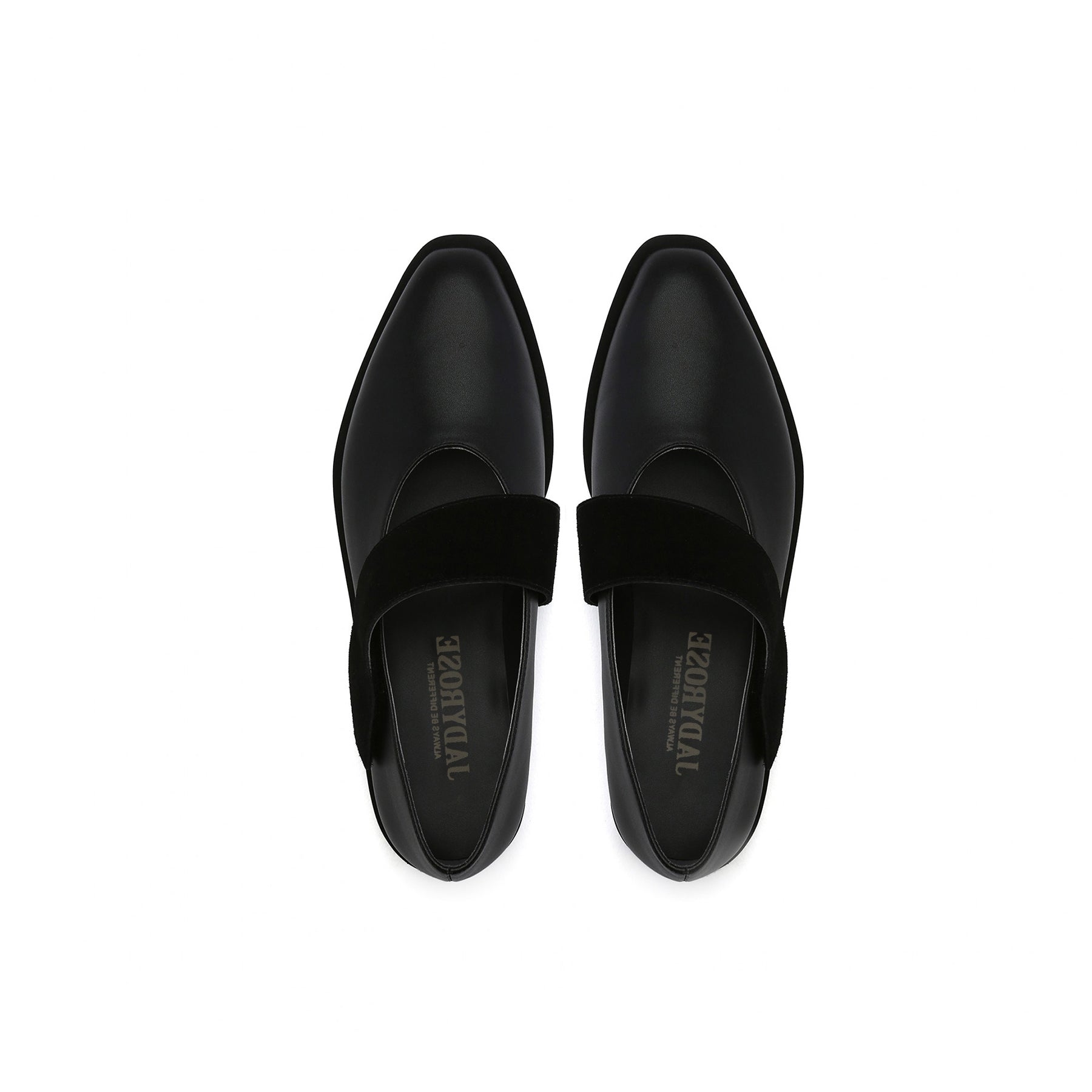 JADY ROSE | SIMPLE AS COMFORT LEATHER FLAT - BLACK