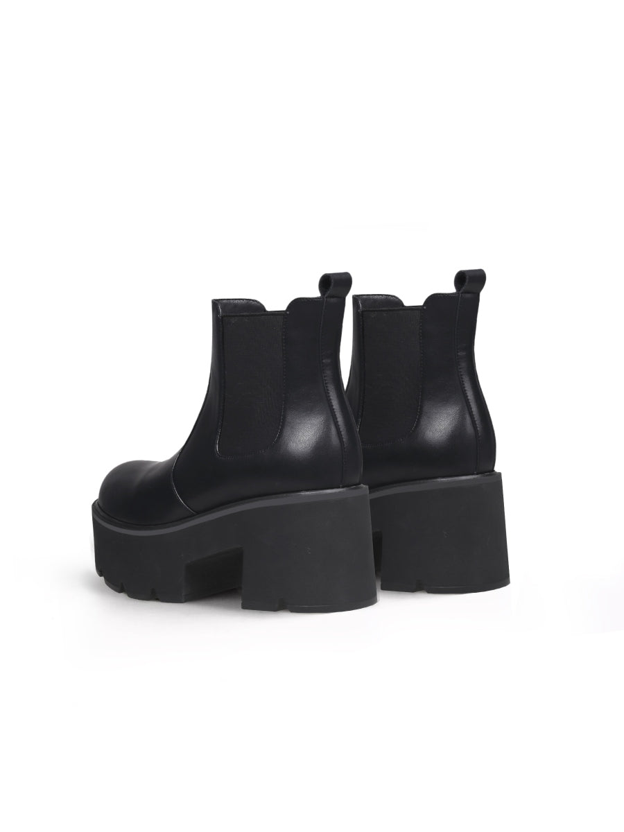 JadyRose | Chunky Heel Genuine Leather Chelsea Boots