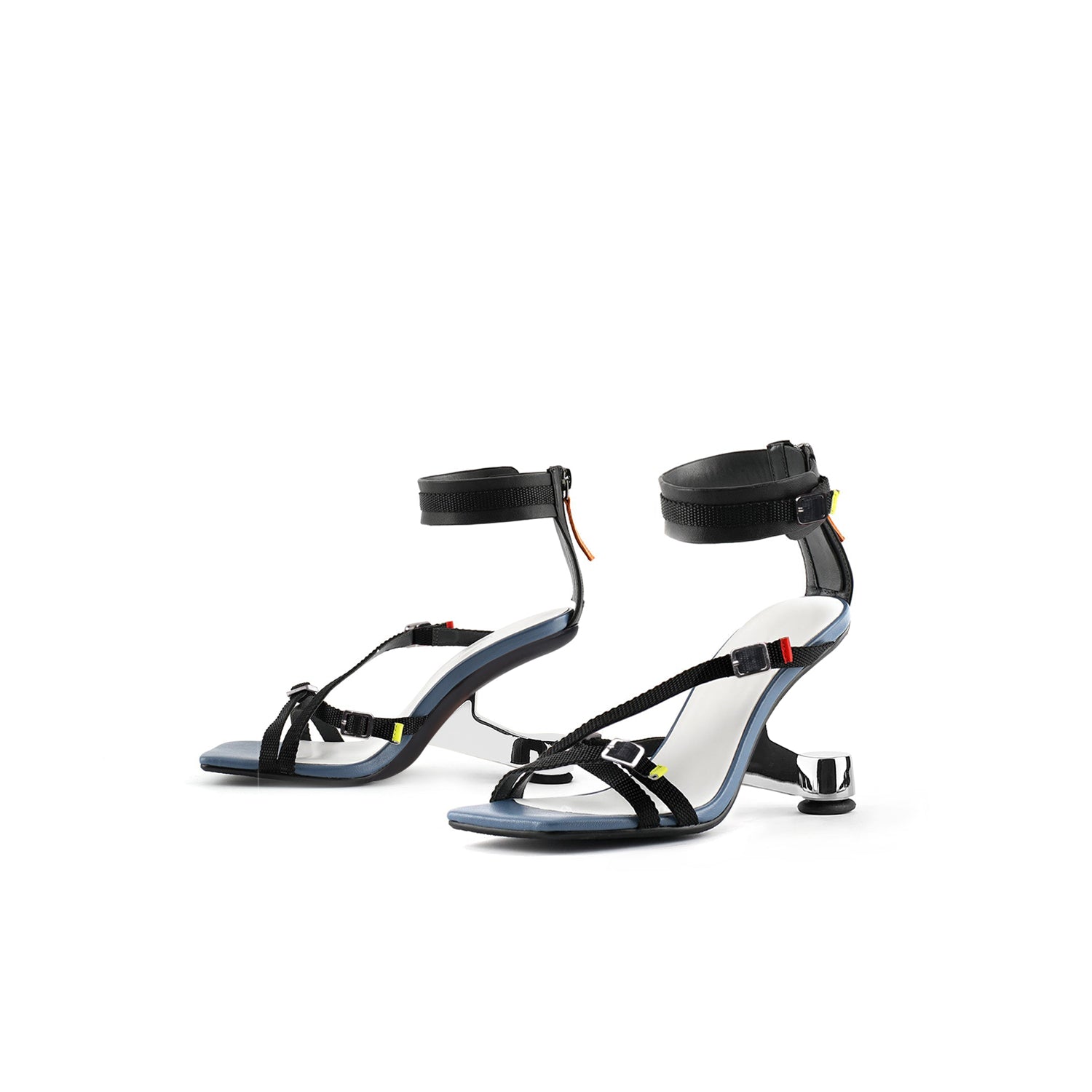 JADYROSE | ANKLE STRAP ELEVATOR HEEL SANDAL BLACK