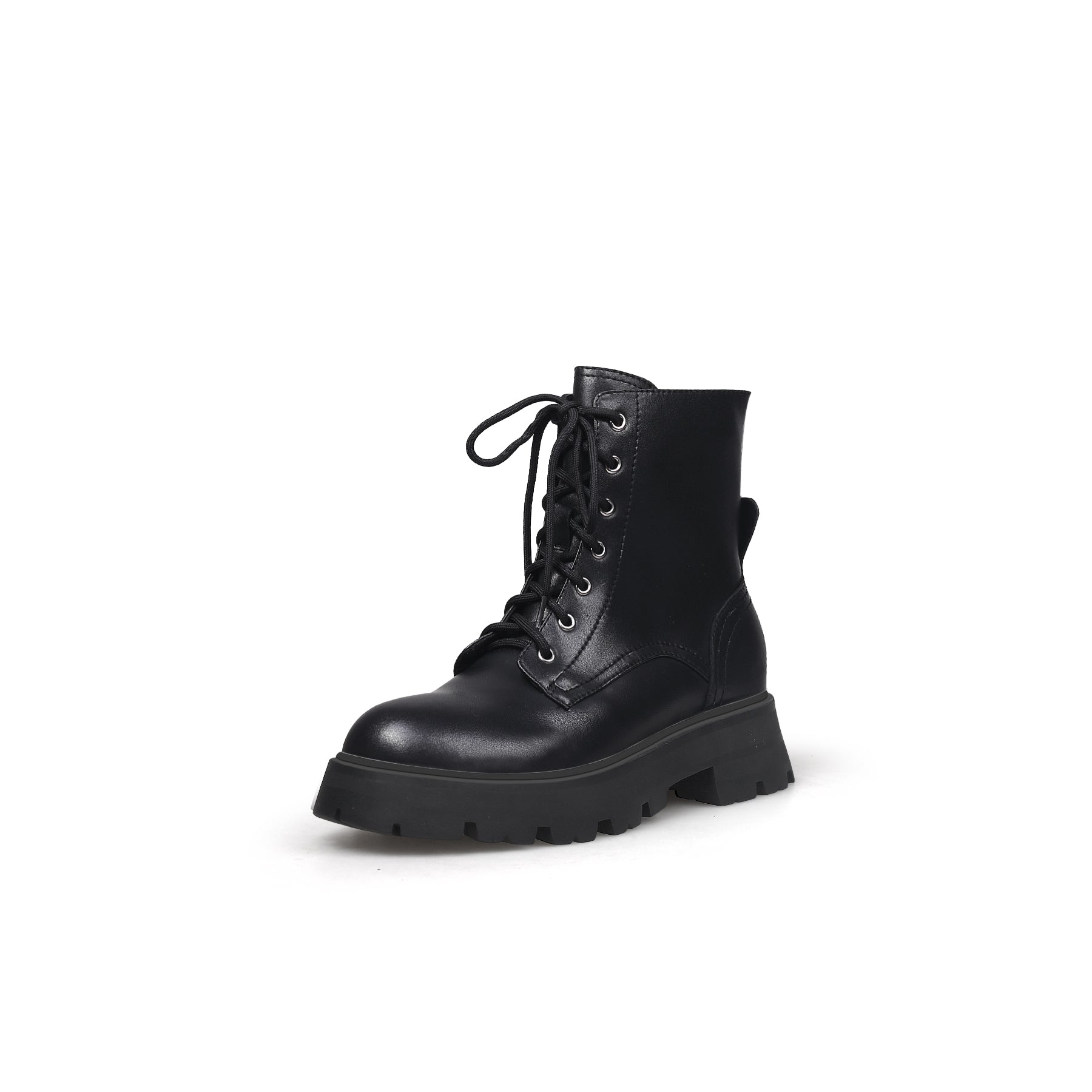 JADY ROSE | BLACK MATT LEATHER MARTIN COMBAT BOOT