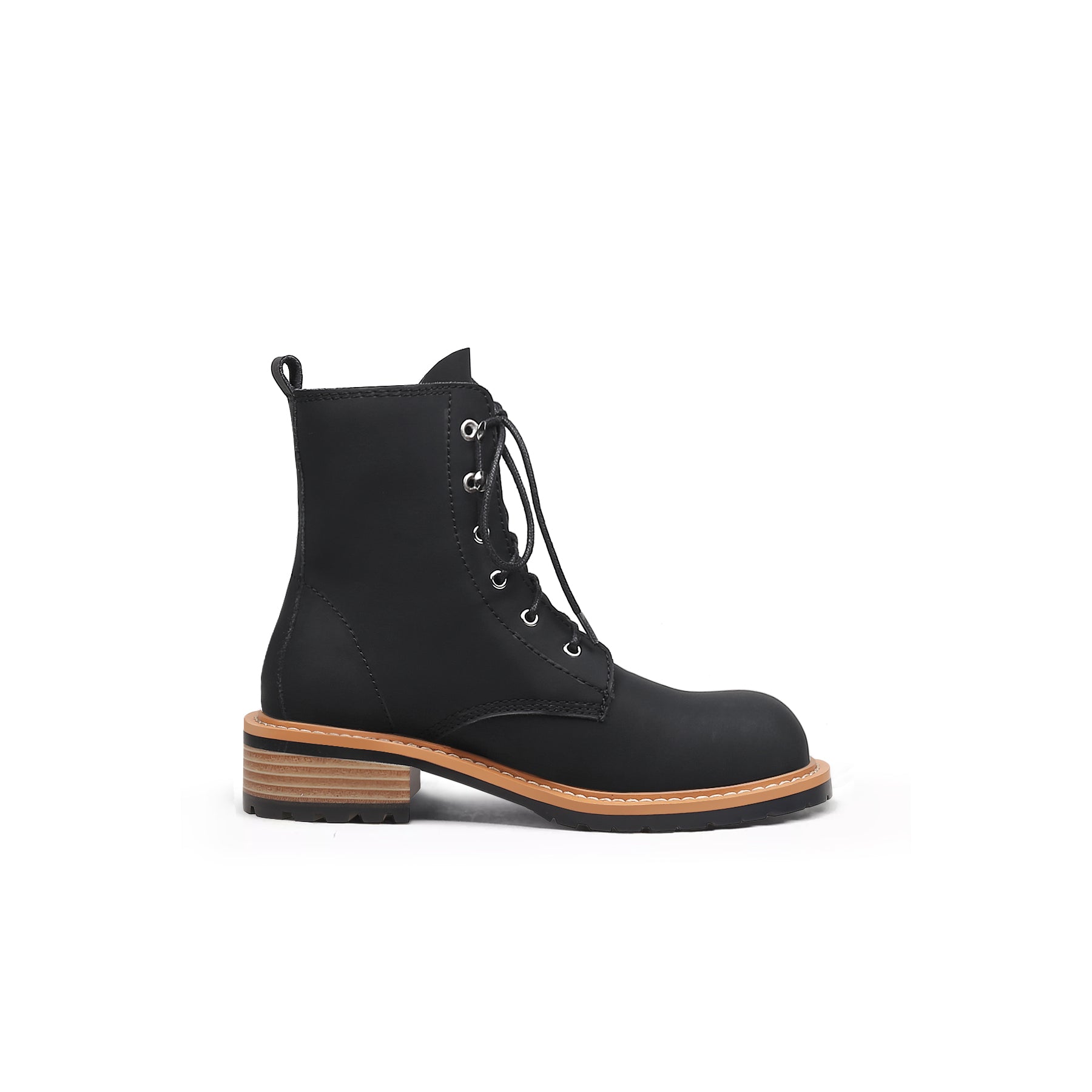 JADY ROSE | CLASSIC LEATHER COMBAT BOOTS - BLACK