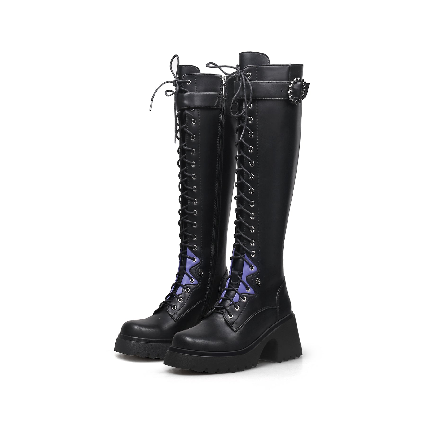 JADY ROSE | BLACK KNEE HIGH LEATHER KNIGHT BOOT