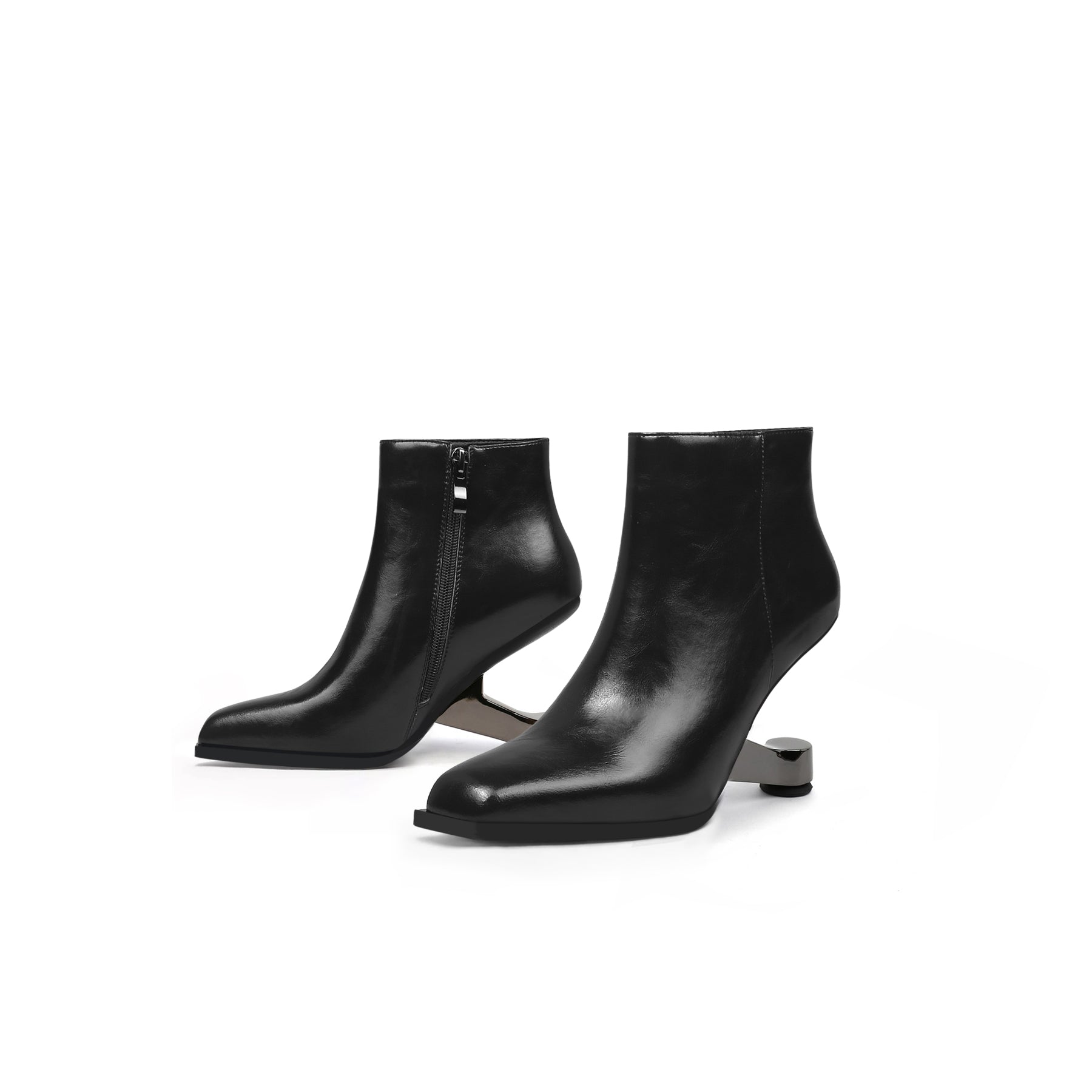 JADY ROSE | ELEVATOR HEEL LEATHER BOOTIE BLACK