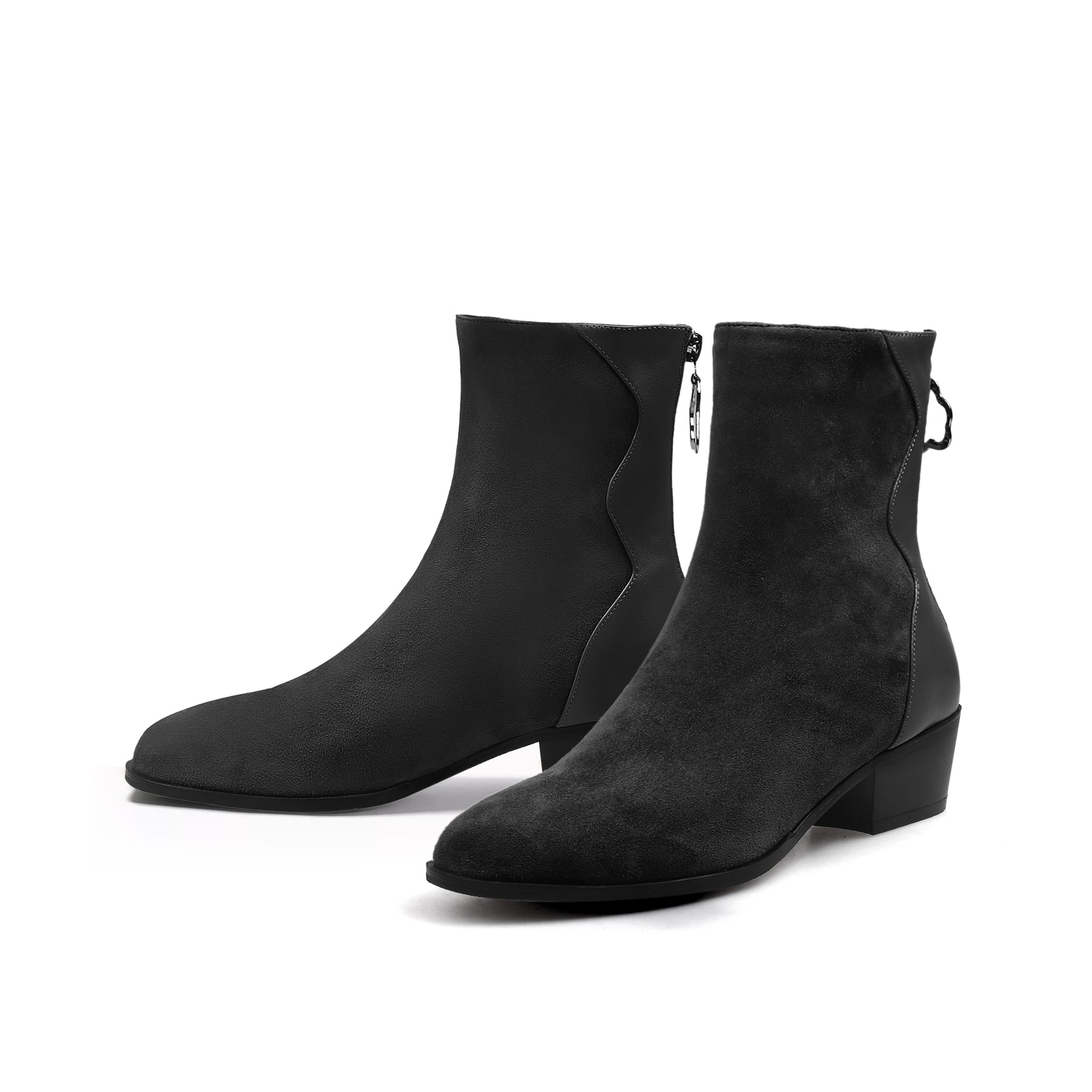 JADY ROSE | SUEDE LEATHER ANKLE BOOT - BLACK