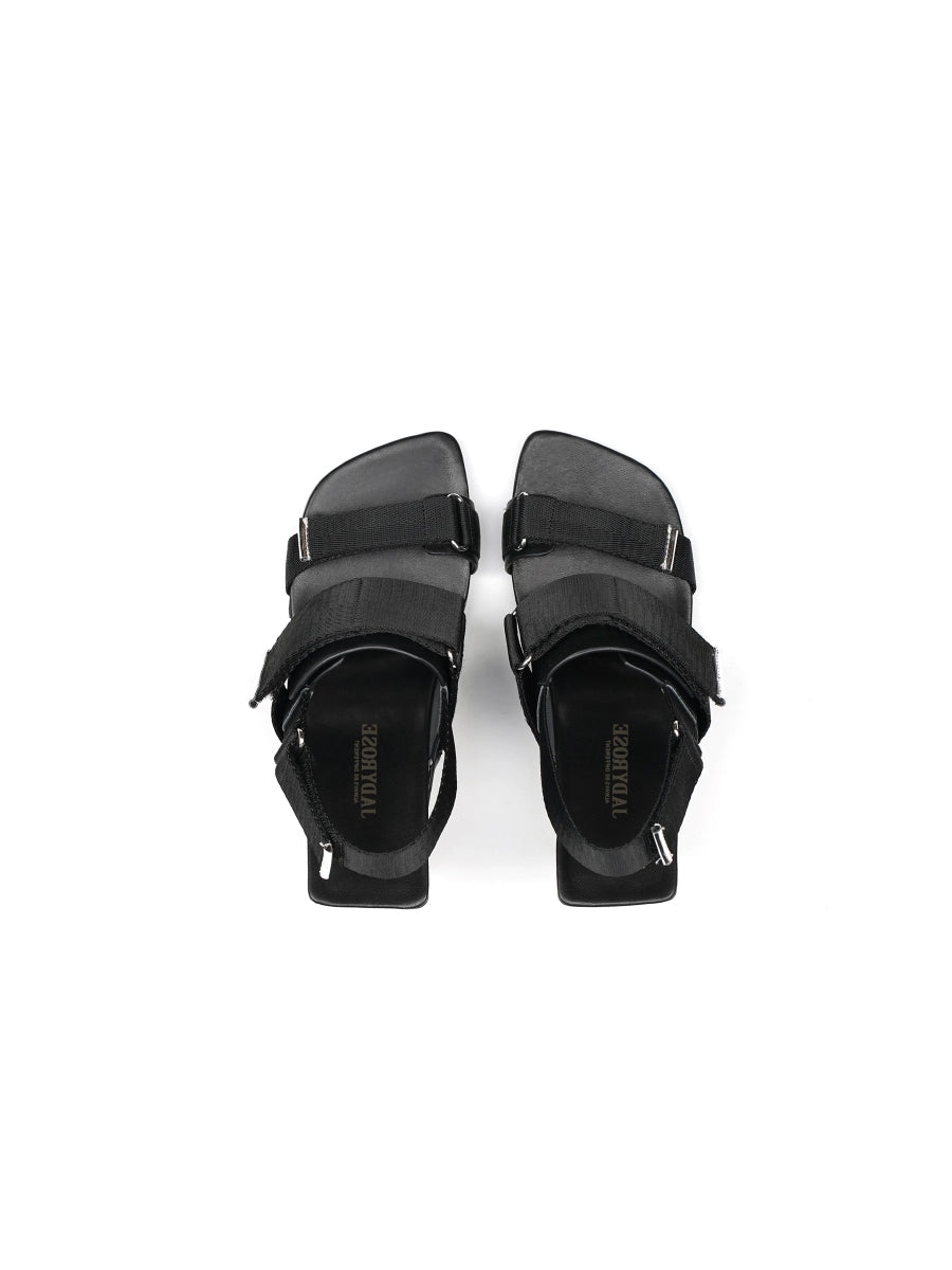 JadyRose | Wedge Heel Summer Slingback Sandal - Black