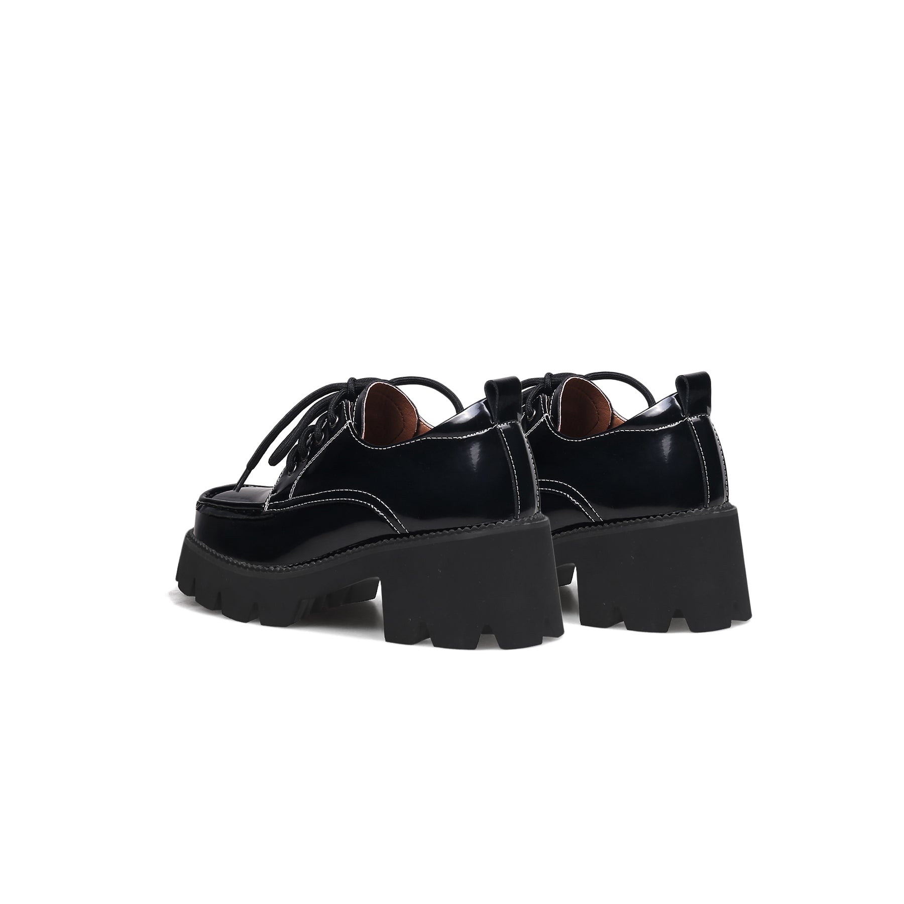 JADYROSE | LUG PLATFORM LEATHER SNEAKER BLACK