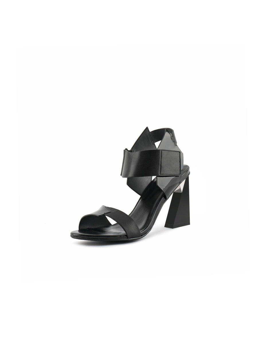 JADYROSE | CHESKA BLACK LEATHER HEEL