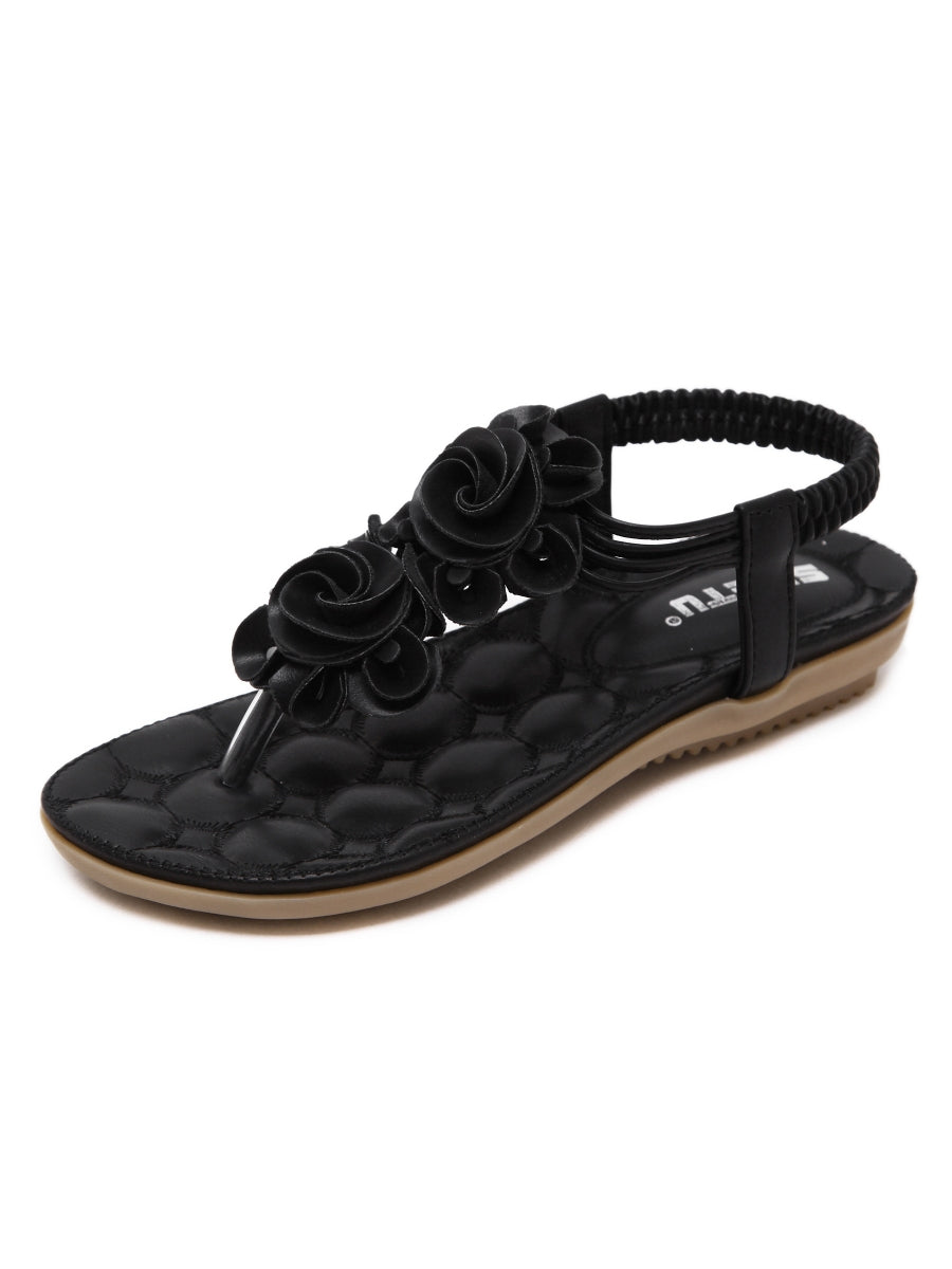 SIKETU | Black Rosette Sandals