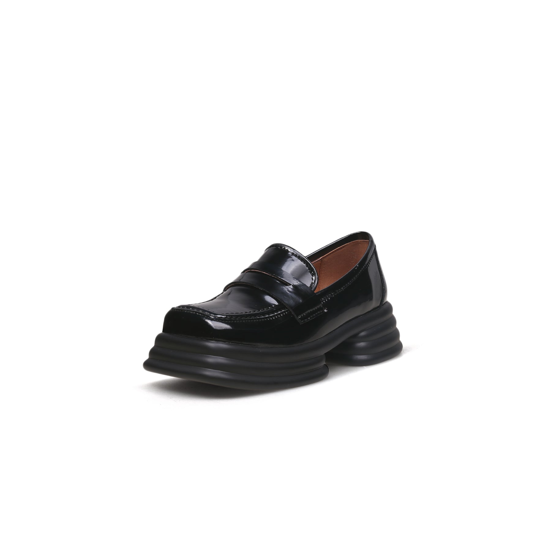 JADYROSE | GLOSSY AGNELLE LEATHER LOAFER BLACK