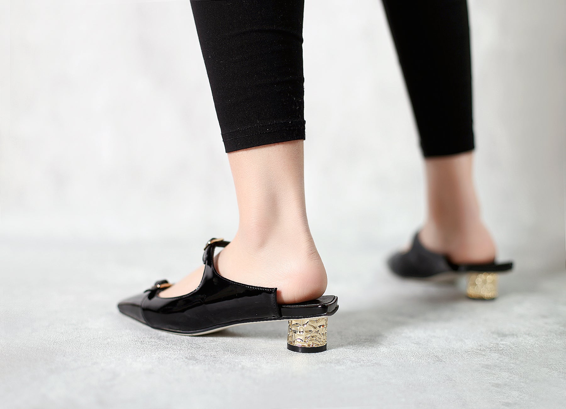 JadyRose | Cutout-Strap Dalena Block Low-Heel Mule - Black