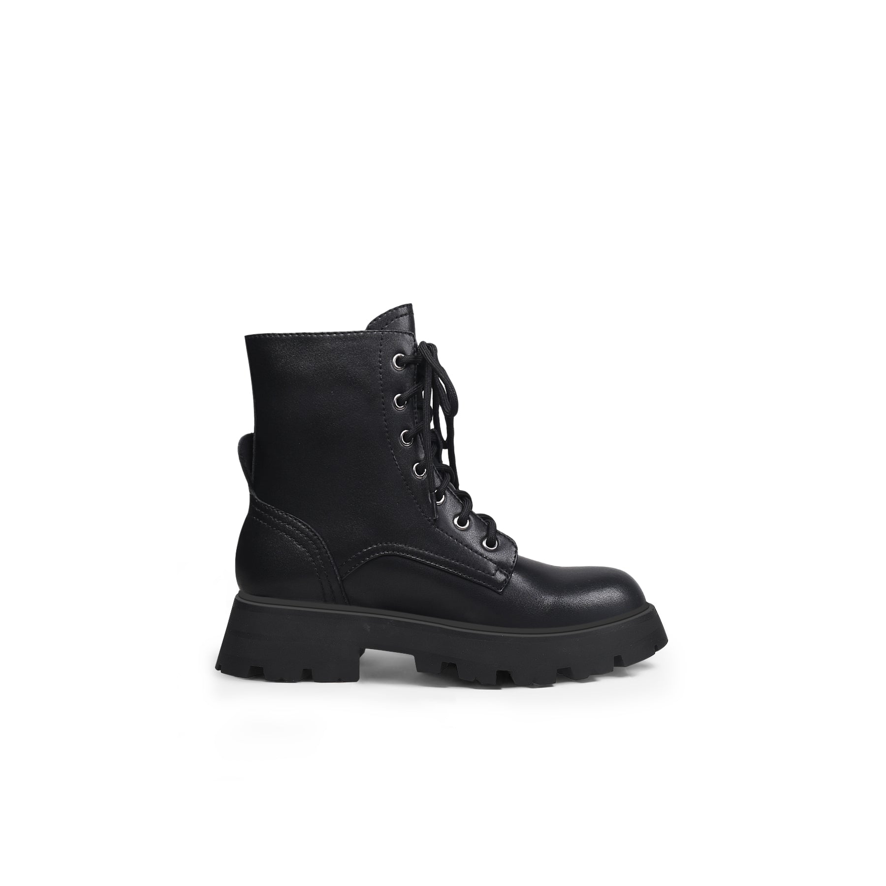 JADY ROSE | BLACK MATT LEATHER MARTIN COMBAT BOOT