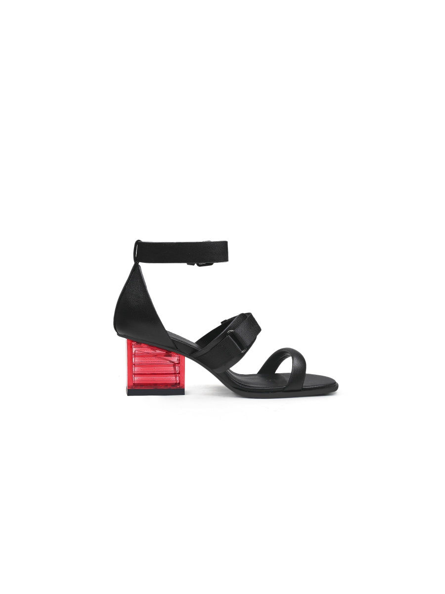 JADYROSE | BLACK ANKLE STRAP NEON SIGN HEEL