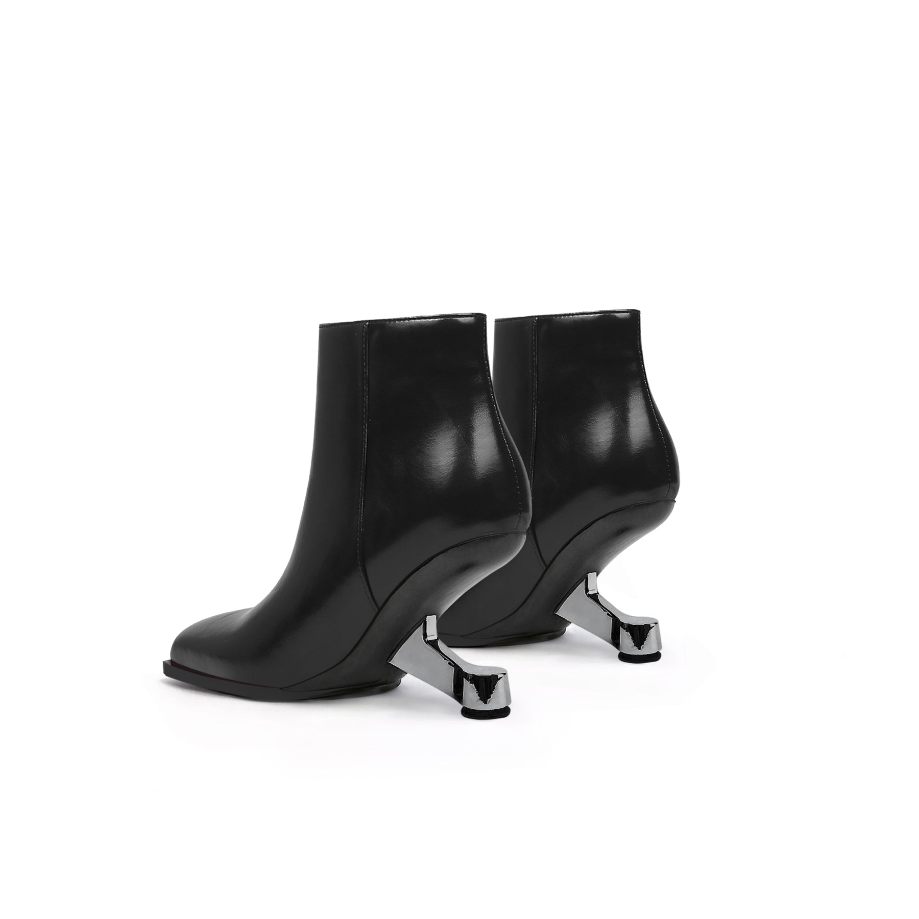 JADY ROSE | ELEVATOR HEEL LEATHER BOOTIE BLACK