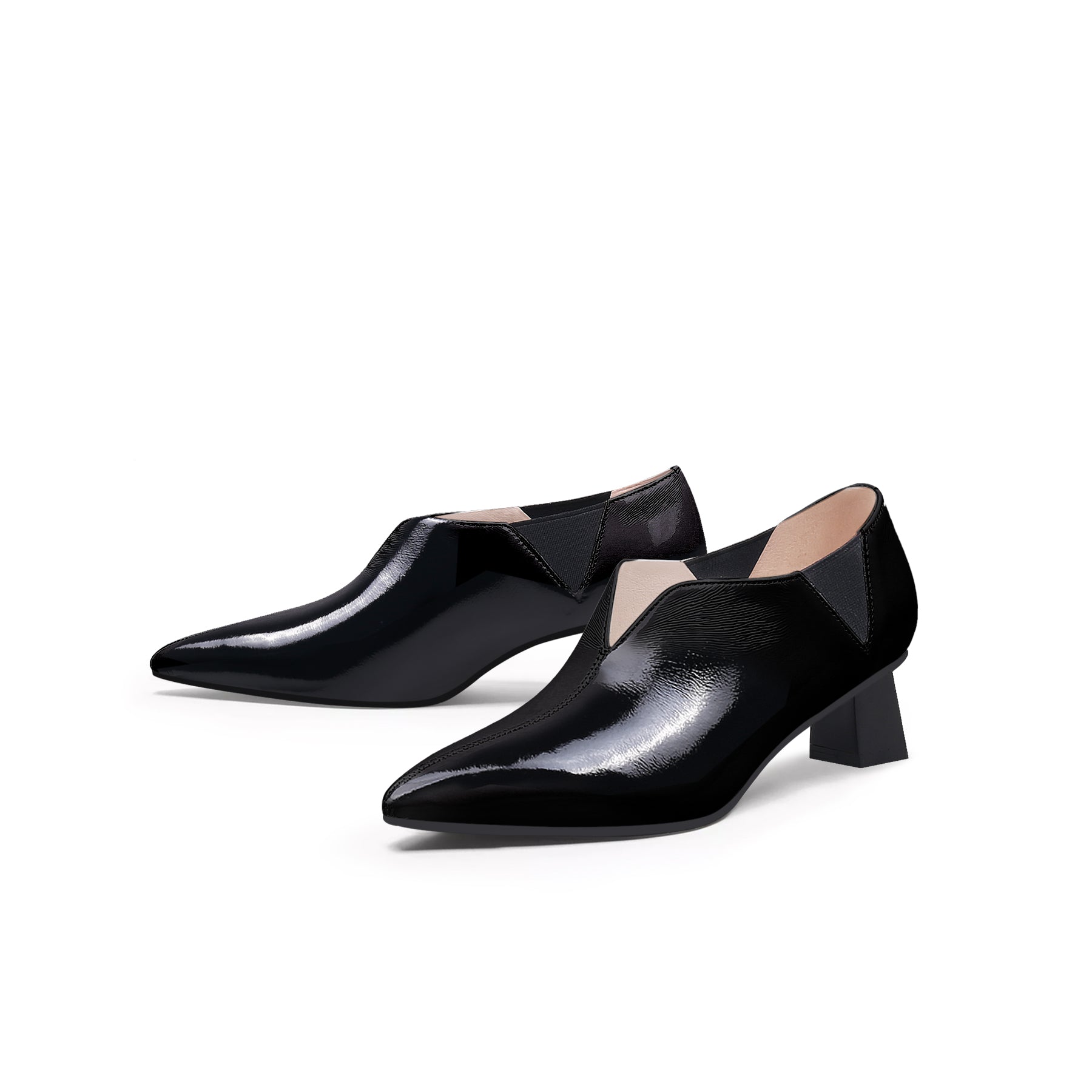 JADY ROSE | SHARP TOE LEATHER PUMP - BLACK