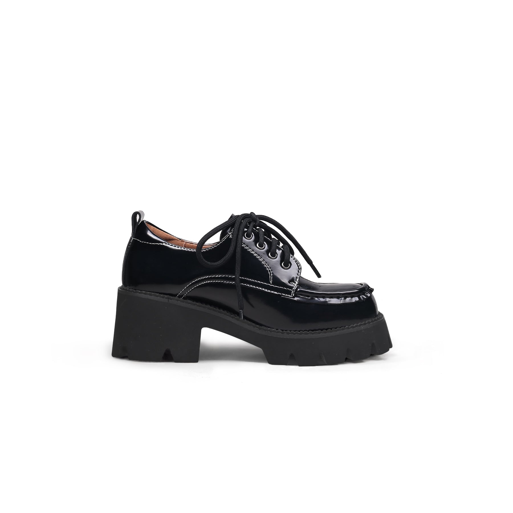 JADYROSE | LUG PLATFORM LEATHER SNEAKER BLACK