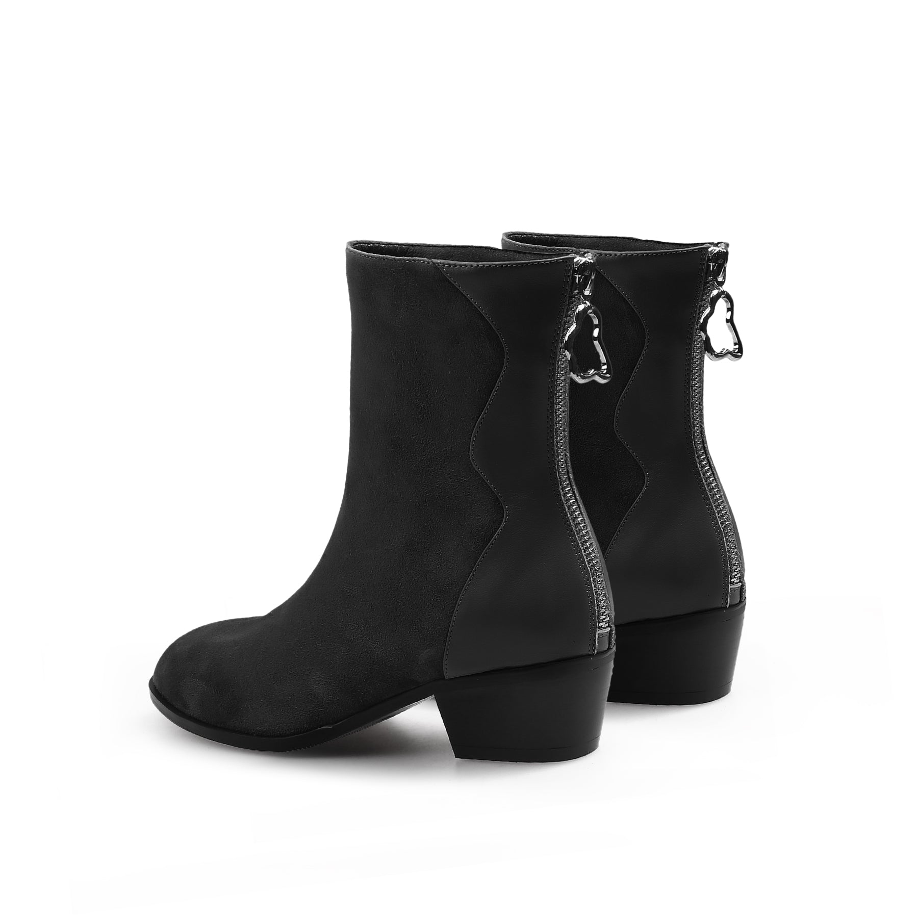 JADY ROSE | SUEDE LEATHER ANKLE BOOT - BLACK