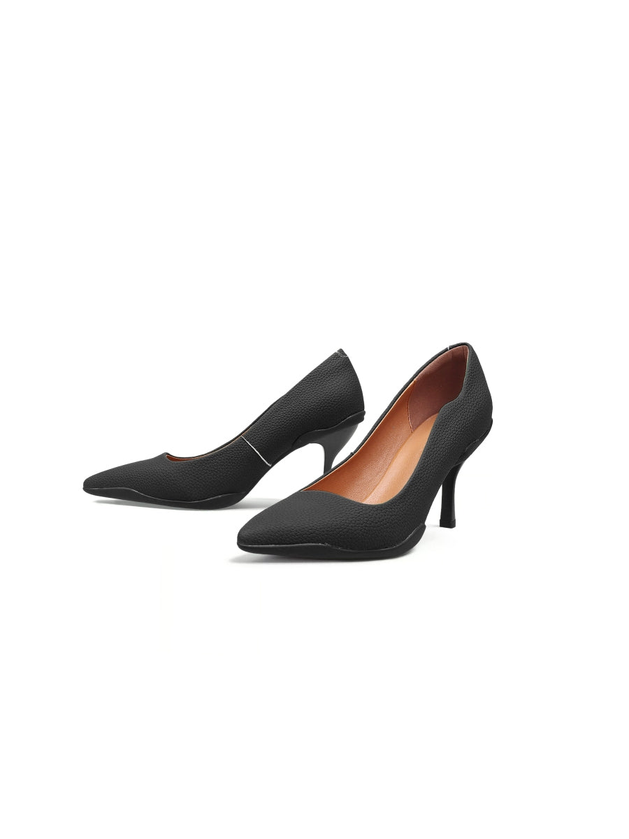 JADYROSE | CASPERE BLACK LEATHER STILETTOS