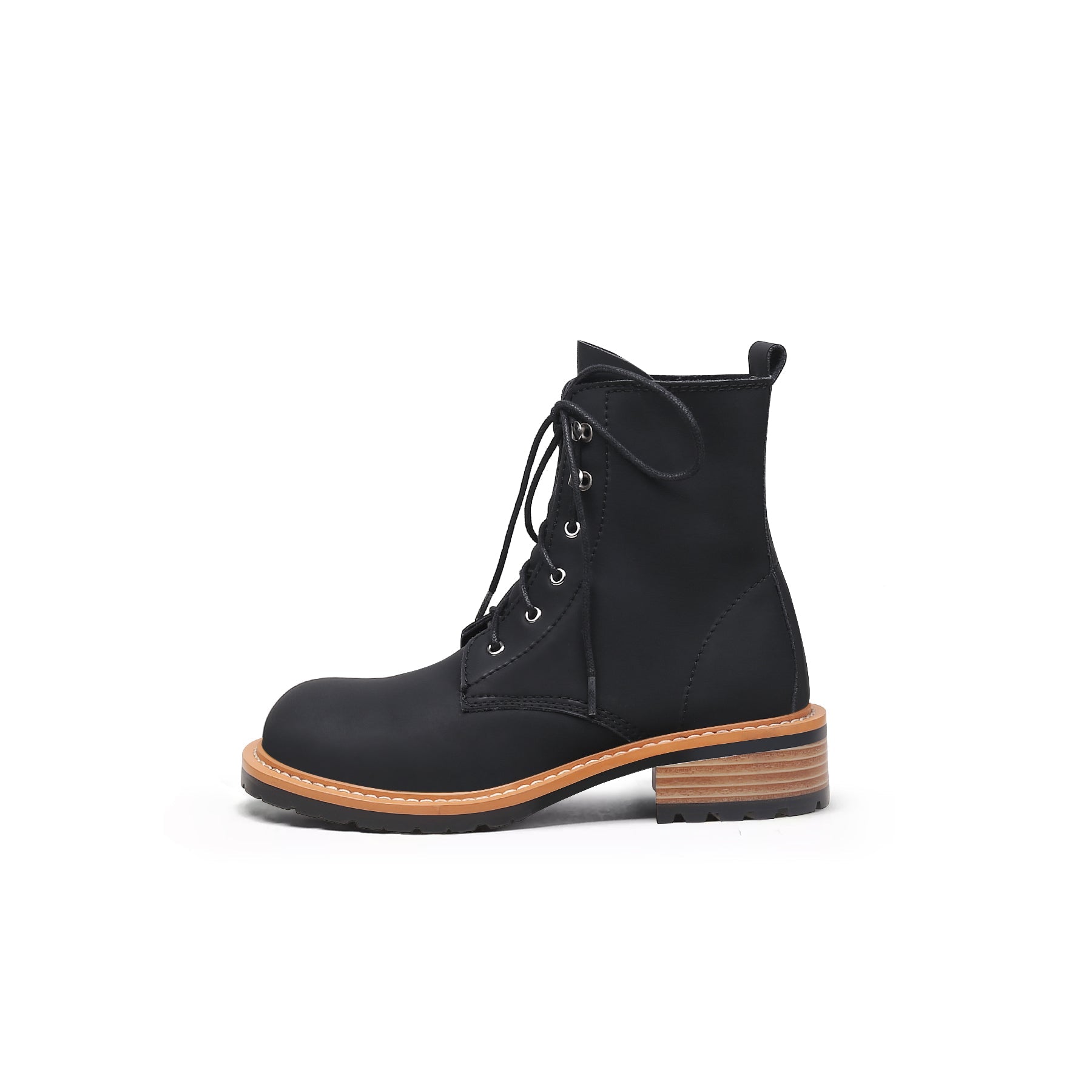 JADY ROSE | CLASSIC LEATHER COMBAT BOOTS - BLACK