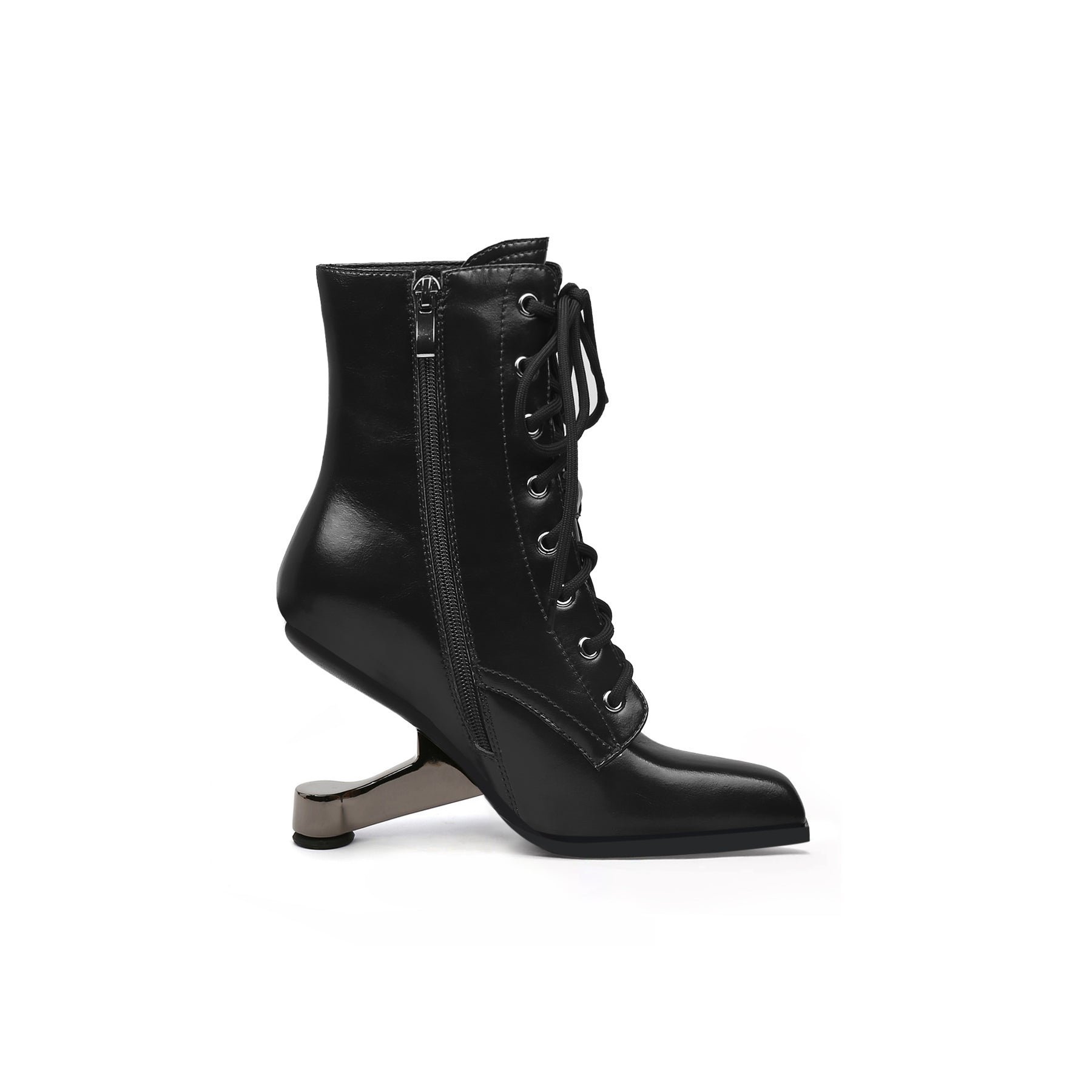 JADY ROSE | ELEVATOR HEEL LEATHER BOOTIE BLACK