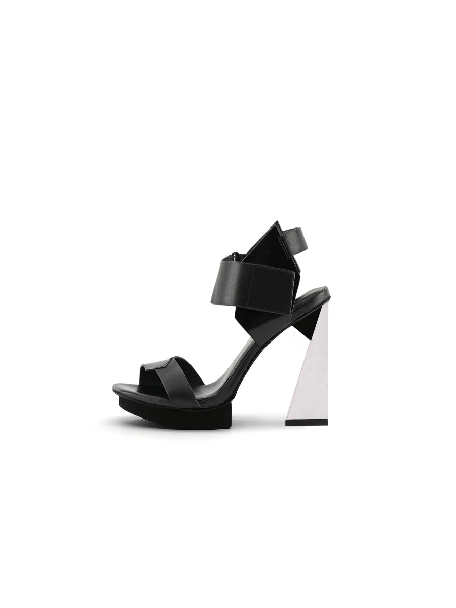 JADYROSE | TIKOYA BLACK LEATHER HEEL