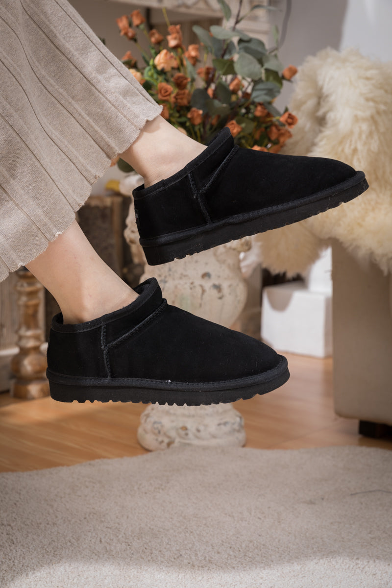 SMAIBULUN Ugg | Faux-Fur-Lined Suede Tasman Ankle Boot - Black