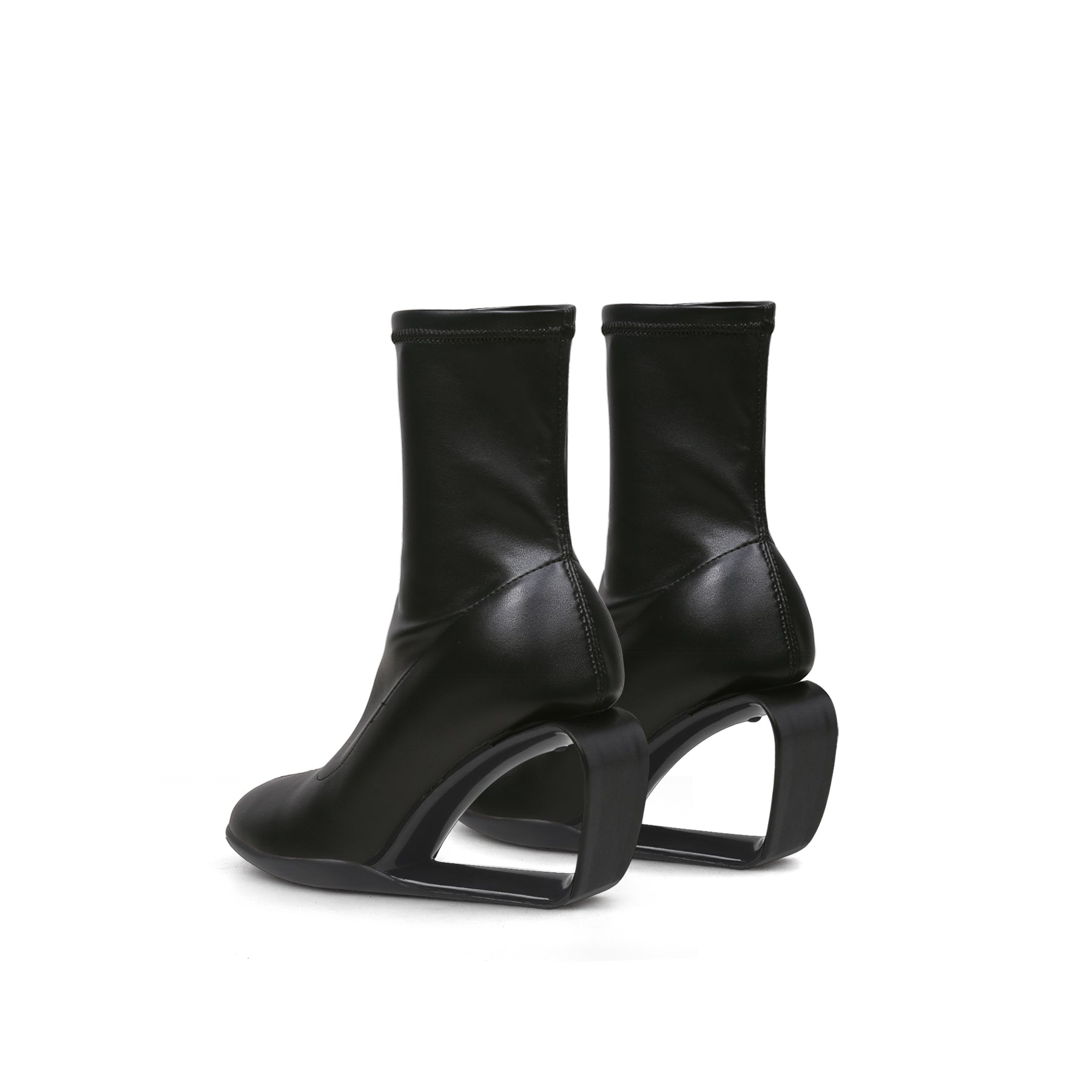 JADY ROSE | WEDGE HEEL LEATHER BOOTS BLACK