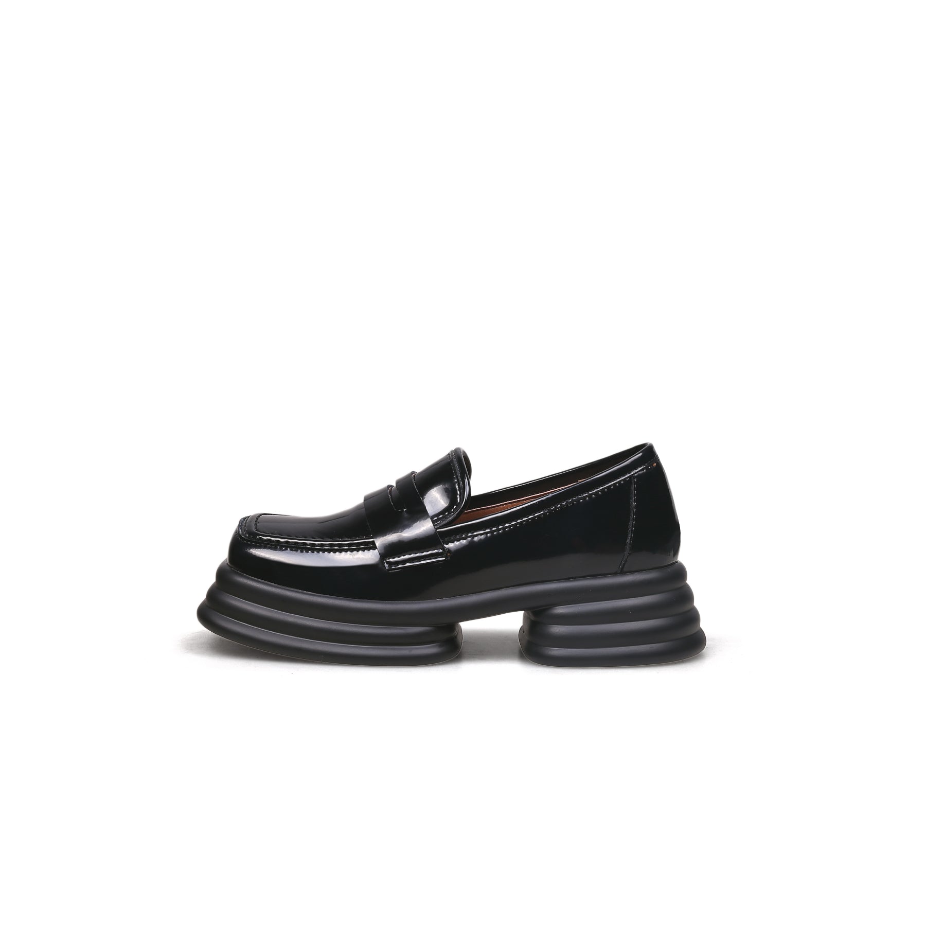 JADYROSE | GLOSSY AGNELLE LEATHER LOAFER BLACK