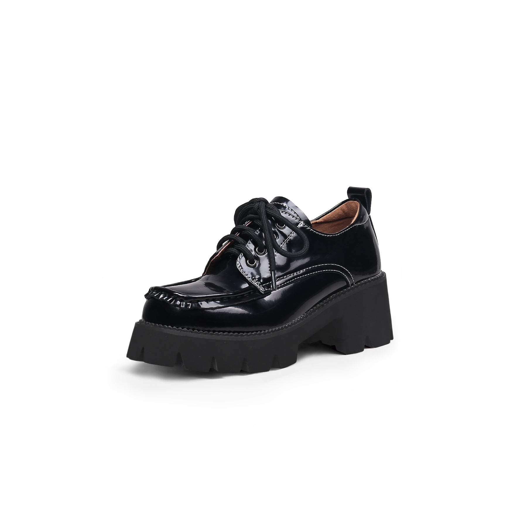 JADYROSE | LUG PLATFORM LEATHER SNEAKER BLACK