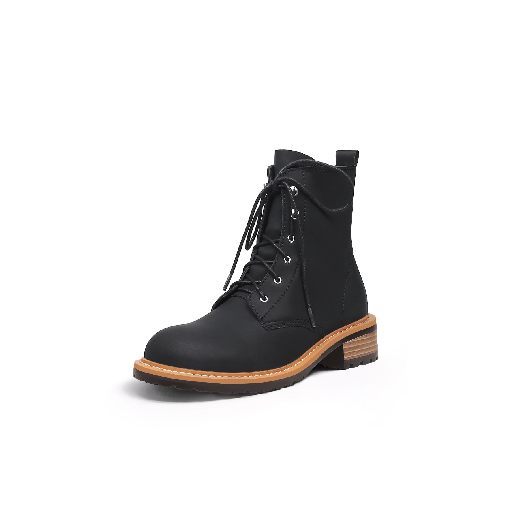 JADY ROSE | CLASSIC LEATHER COMBAT BOOTS - BLACK