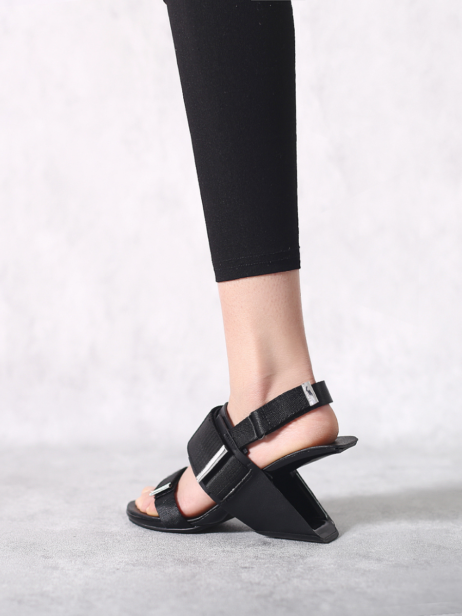 JadyRose | Wedge Heel Summer Slingback Sandal - Black