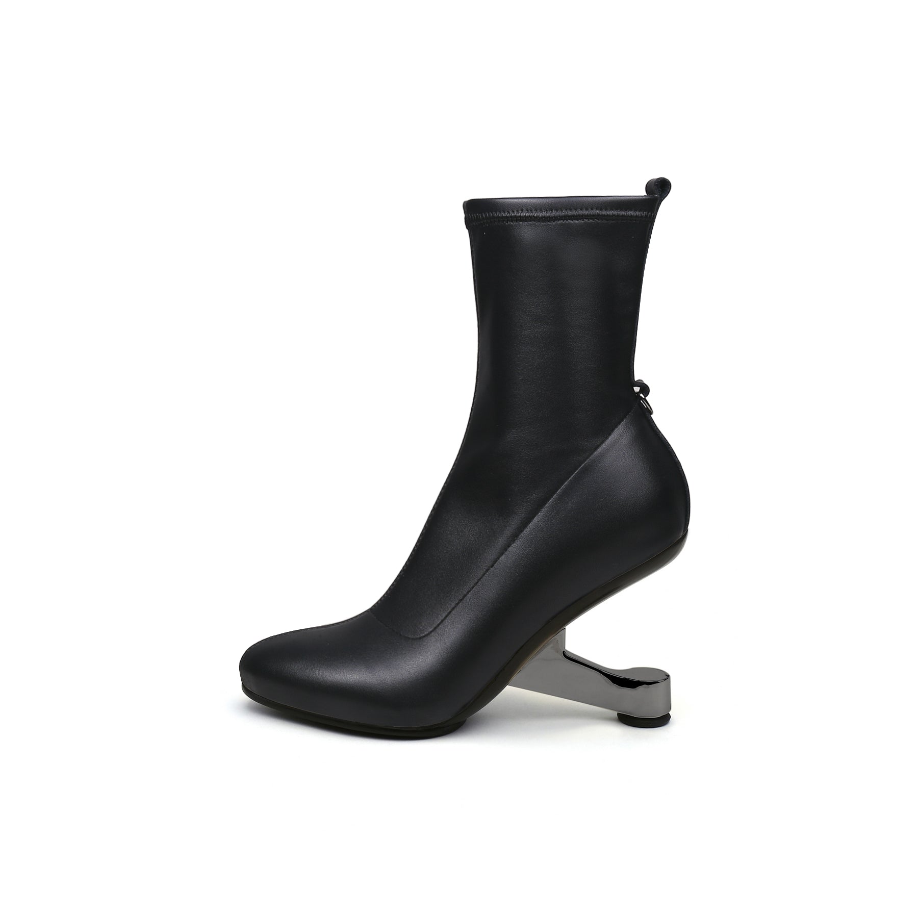 JADY ROSE | ELEVATOR HEEL LEATHER BOOTS BLACK