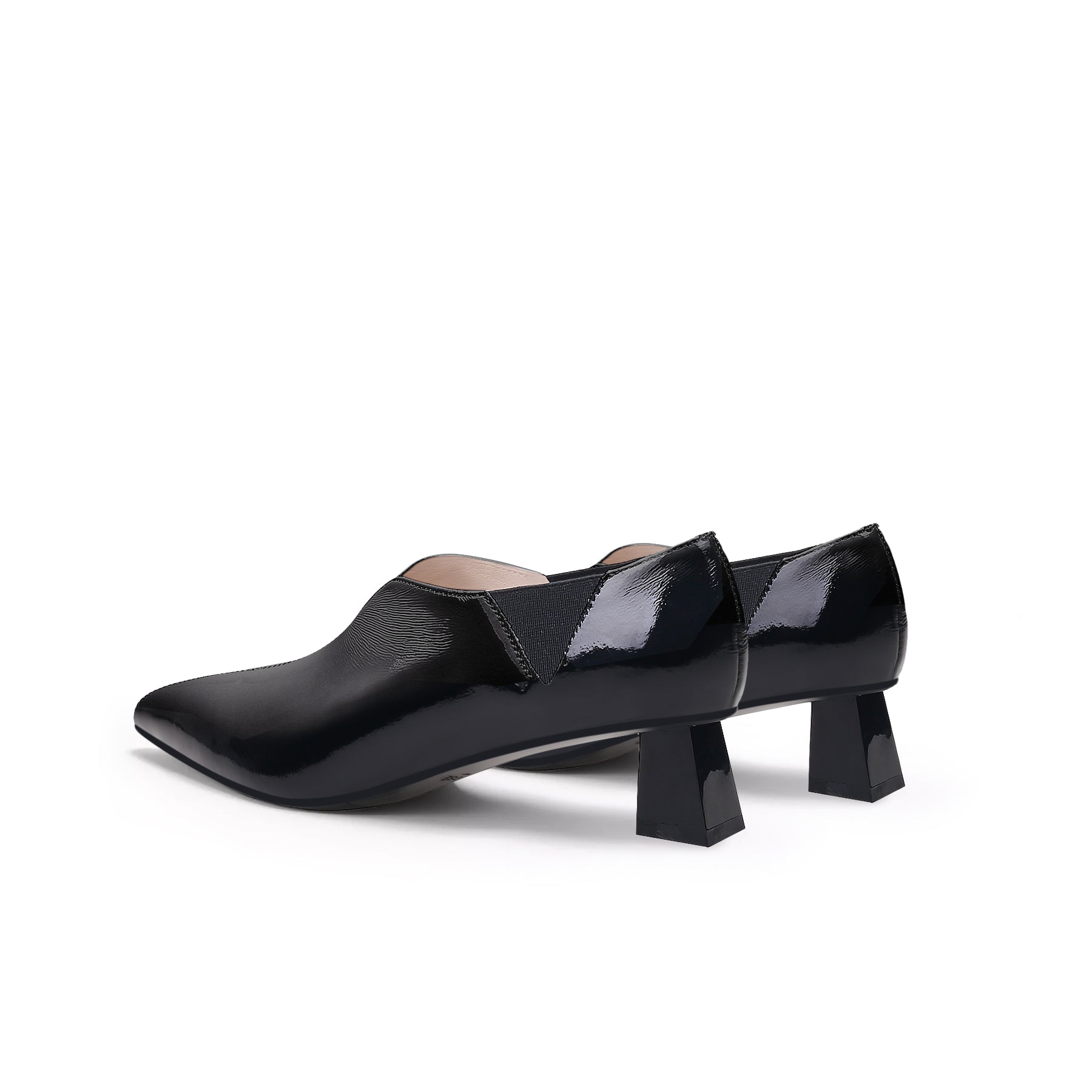 JADY ROSE | SHARP TOE LEATHER PUMP - BLACK