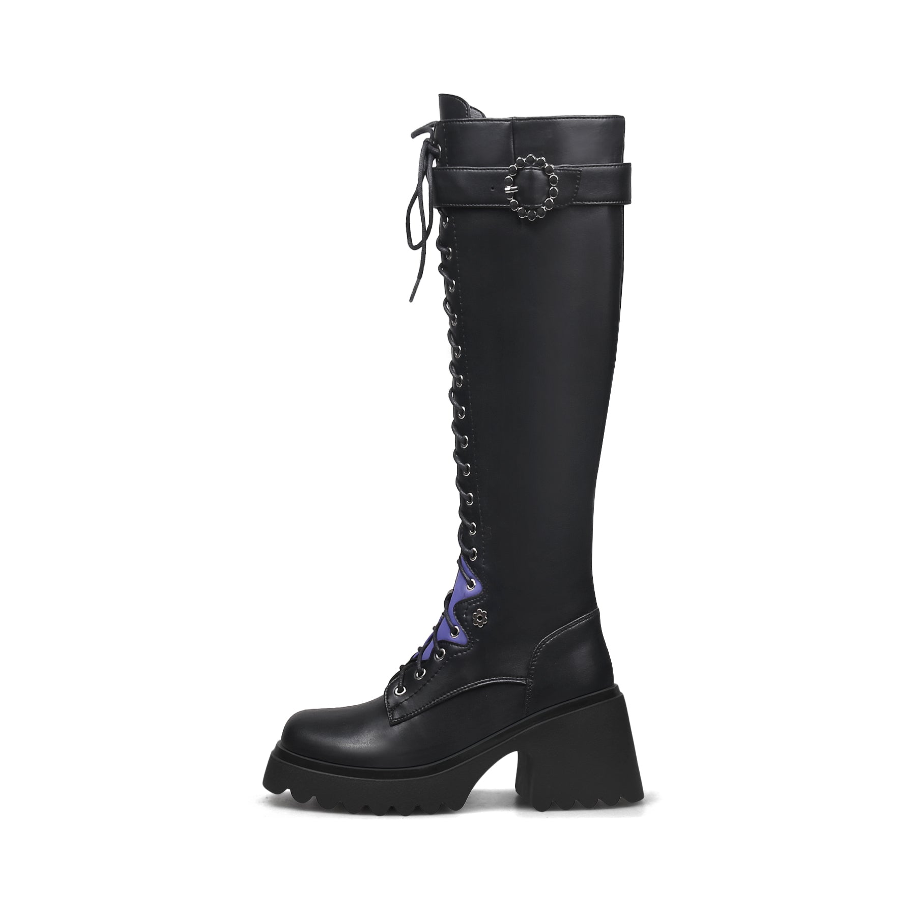 JADY ROSE | BLACK KNEE HIGH LEATHER KNIGHT BOOT